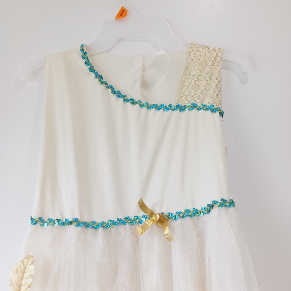 Girl's Greek Goddess Gown Costume, XL (14-16) Roman Egyptian Royality. Halloween